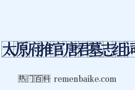 太原府推官唐君墓志组词是什么意思的图片